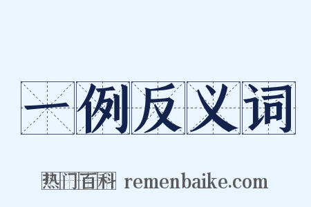 一例反义词是什么意思的图片